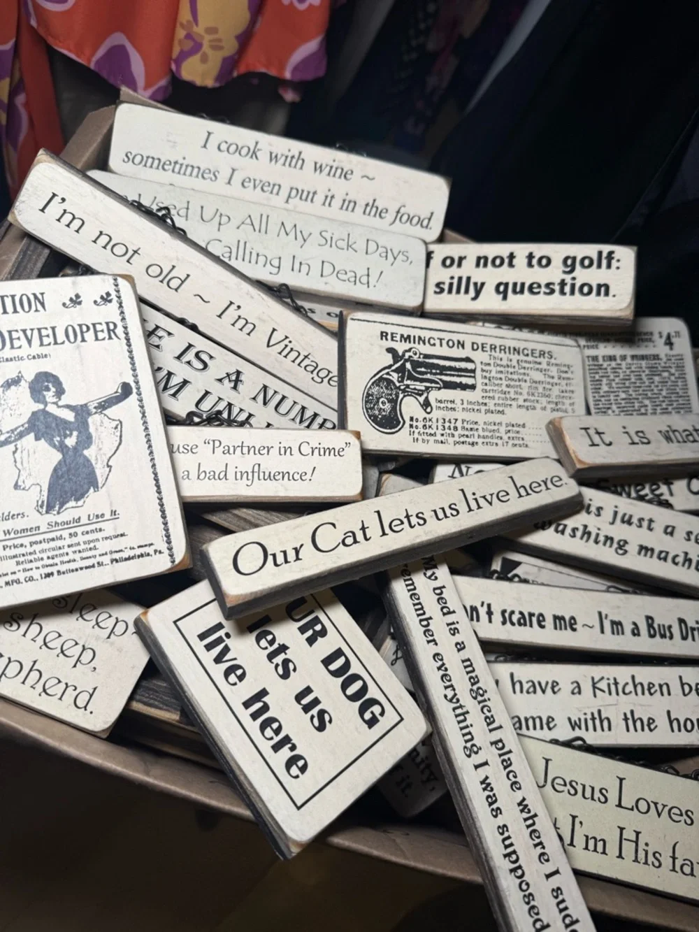 Your Choice! Wooden Rustic Quote Blocks Hanging Signs - Picture 2 of 8